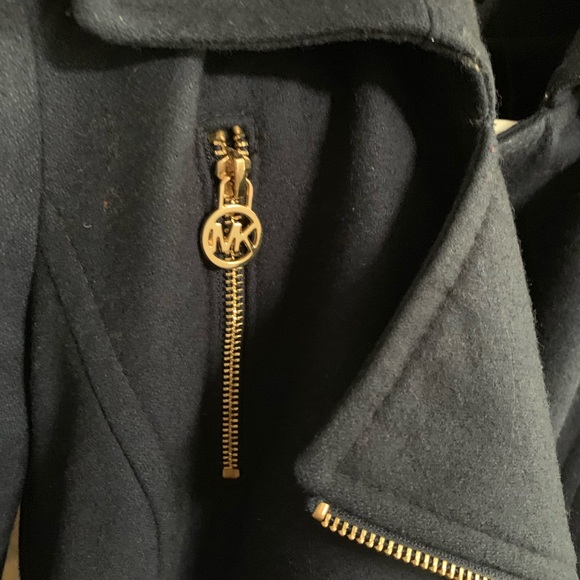 MK asymmetrical wool coat in Navy - Picture 7 of 7